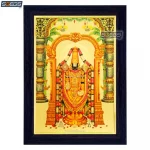 God Tirupati Balaji Photo Frame, Gold Plated Foil Embossed Picture Frame, Religious Framed Poster (SGEGS ID: 1337)