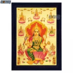 Goddess Ashta Lakshmi Photo Frame, Gold Plated Foil Embossed Picture Frame, Religious Framed Poster (SGEGS ID: 966)