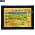 24 Jain Tirthankaras and Sammed Shikharji Photo Frame, Gold Plated Foil Embossed Picture Frame, Religious Framed Poster (SGEGS ID: 1654)