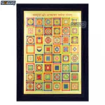 Sampurna Shree Bhaktamar Stotra Yantram Photo Frame, Gold Plated Foil Embossed Picture Frame, Religious Framed Poster (SGEGS ID: 1655)