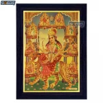 Goddess Nav Durga Photo Frame, Gold Plated Foil Embossed Picture Frame, Religious Framed Poster (SGEGS ID: 1019)