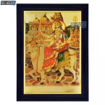 Goddess Umiya Photo Frame, Gold Plated Foil Embossed Picture Frame, Religious Framed Poster (SGEGS ID: 1144)
