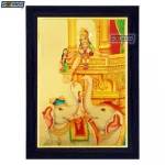 Goddess Shakti Photo Frame, Gold Plated Foil Embossed Picture Frame, Religious Framed Poster (SGEGS ID: 1149)
