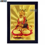 God Jhulelal Photo Frame, Gold Plated Foil Embossed Picture Frame, Religious Framed Poster (SGEGS ID: 893)