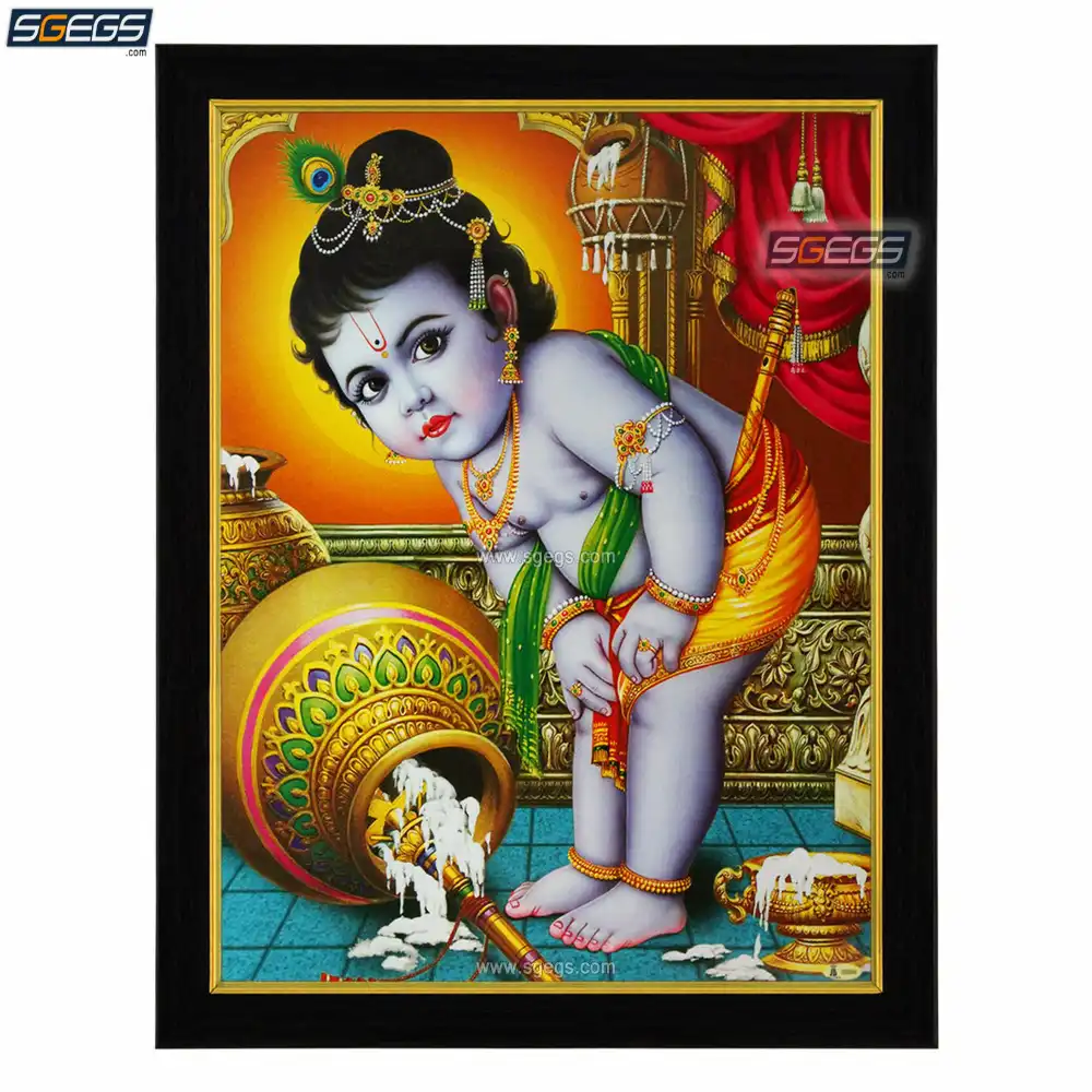 God Bal Krishna Photo Frame, HD Picture Frame, Religious Framed ...
