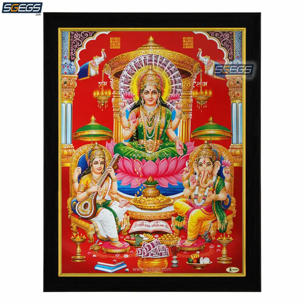 Ganesh Lakshmi Saraswati Photo Frame, HD Picture Frame - Online Shopping -   (Shree Ganesh Enterprise Gifting Solutions)