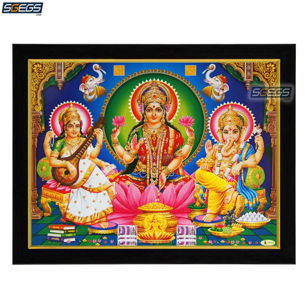 Ganesh Lakshmi Saraswati Photo Frame, HD Picture Frame - Online Shopping -   (Shree Ganesh Enterprise Gifting Solutions)