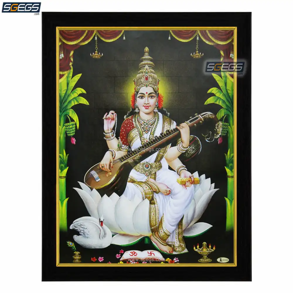 Goddess Saraswati Photo Frame, HD Picture Frame, Religious Framed ...