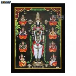 God Tirupati Balaji and Goddess Ashta Lakshmi Photo Frame, HD Picture Frame, Religious Framed Poster (SGEGS ID: 2041)