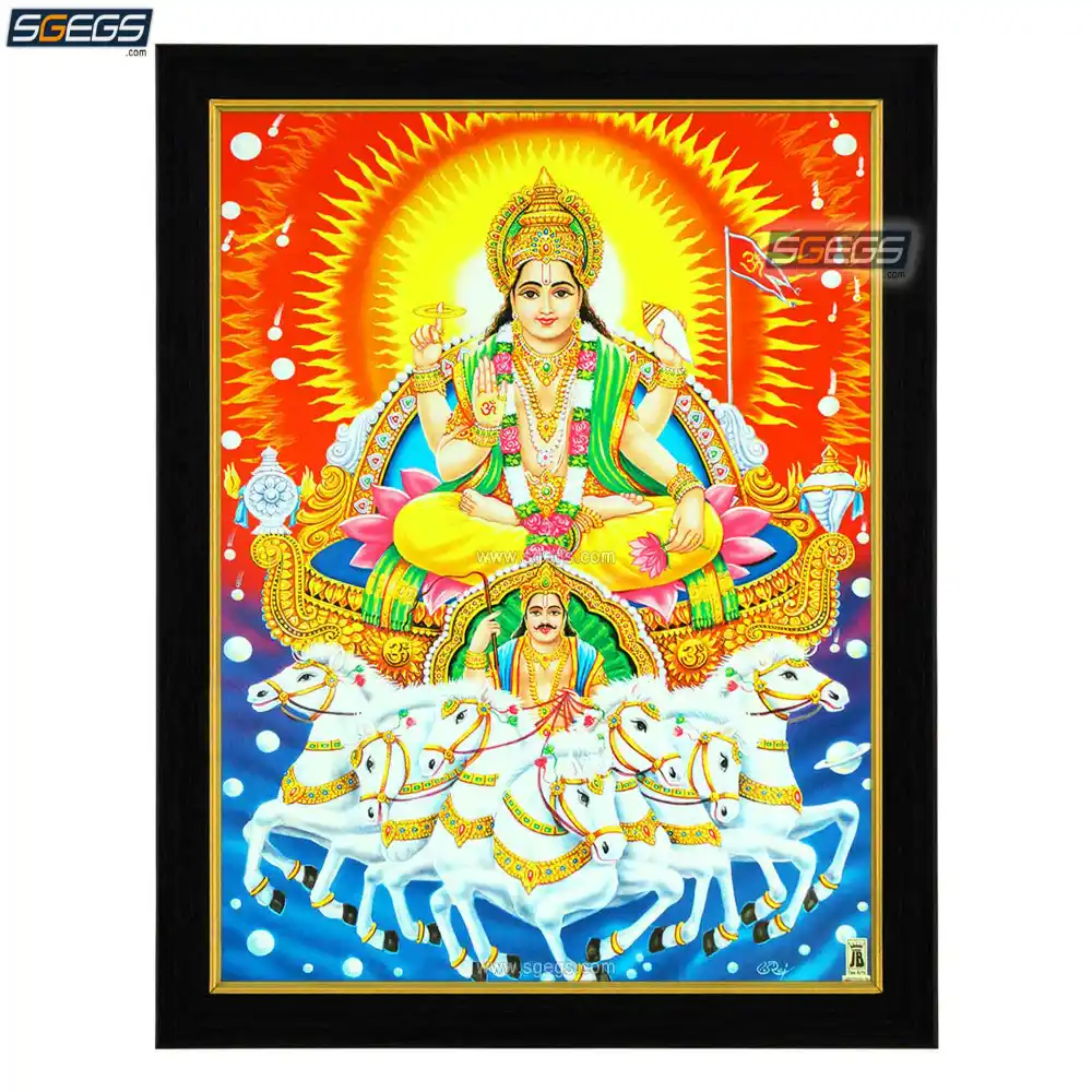 God Surya Dev with 7 Horses Chariot Photo Frame, HD Picture Frame ...
