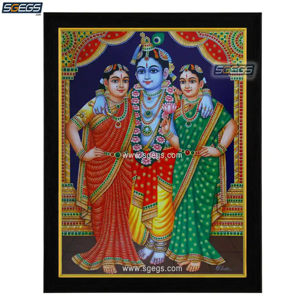 God Krishna Bama Rukmani Photo Frame, HD Picture Frame, Religious ...