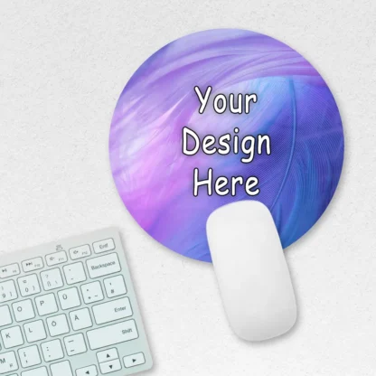 Customized Mouse Pad Circle, Print Your Design Photo Name Logo, Personalized Gift Birthday Anniversary Husband Wife Boyfriend Girlfriend Friends