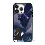 Customized iPhone Glass Back Phone Case and Mobile Cover, Print Your Design Photo Name, Personalized Gift Birthday Anniversary Wife Husband Friends