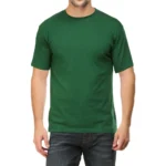 Bottle Green Half Sleeve Plain T-Shirt | Unisex Regular Fit