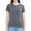 Charcoal Melange Womens Plain T-shirt_zinotch_SGEGS
