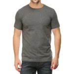 Charcoal Melange Half Sleeve Plain T-Shirt | Unisex Regular Fit