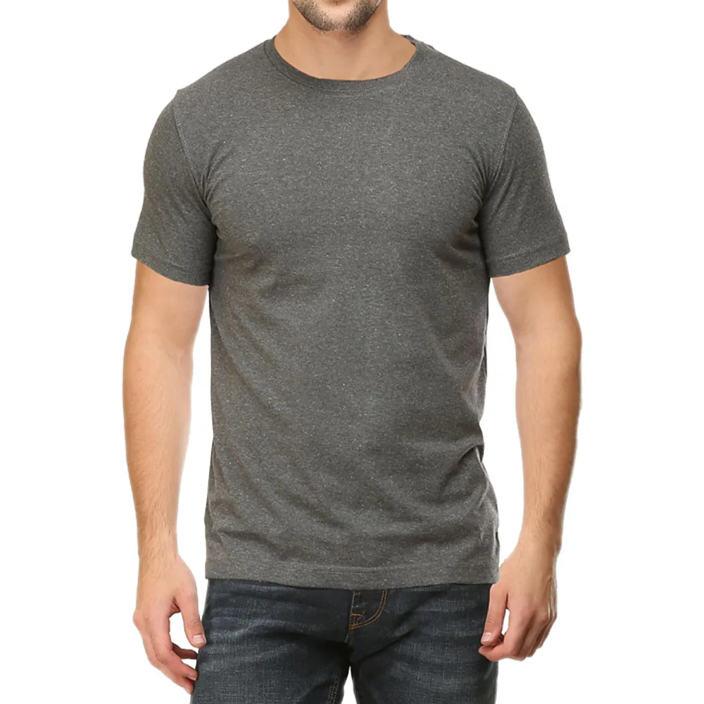 Charcoal melange Unisex Plain T-shirt_zinotch_SGEGS