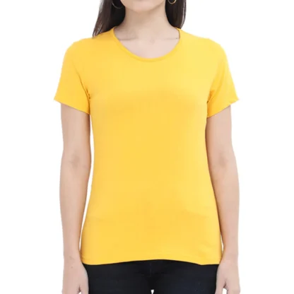Golden Yellow Womens Plain T-shirt_zinotch_SGEGS