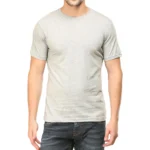 Grey Melange Half Sleeve Plain T-Shirt | Unisex Regular Fit