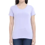 Lavender Half Sleeve Women's Plain T-Shirt | Regular Fit