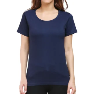 Navy Blue Womens Plain T-shirt_zinotch_SGEGS