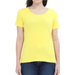 New Yellow Half Sleeve Women's Plain T-Shirt | Regular Fit