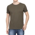 Olive Green Half Sleeve Plain T-Shirt | Unisex Regular Fit