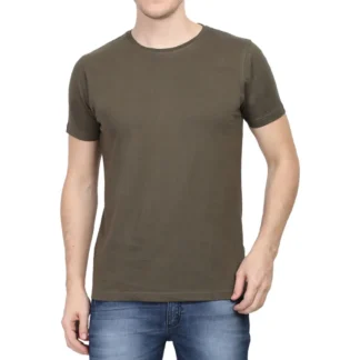 Olive green Unisex Plain T-shirt_zinotch_SGEGS
