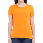 Orange Half Sleeve Women's Plain T-Shirt | Regular Fit