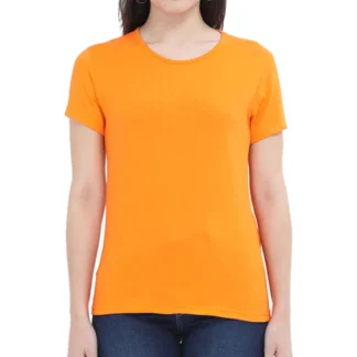 Orange Womens Plain T-shirt_zinotch_SGEGS