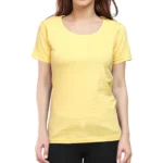 Yellow Half Sleeve Women's Plain T-Shirt | Regular Fit