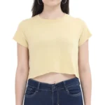 Beige Women's Plain Crop Top