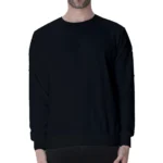 Black Men's Plain Sweatshirt | Regular Fit