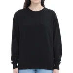 Black Women's Plain Sweatshirt | Regular Fit