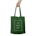 Bottle Green Customized Canvas Tote Bag for Women with Zip | Stylish Cotton Handbags for Girls | Tote Bags for College, Shopping, Travel & Any Occasion