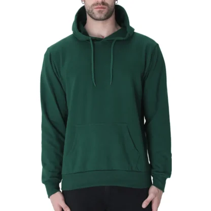 Bottle Green Mens Plain Hooded Sweatshirt_zinotch_SGEGS
