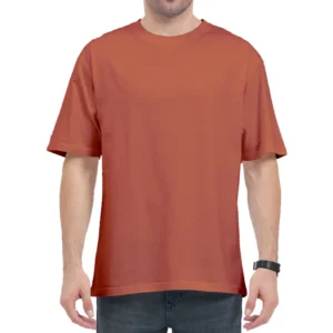 Coral Plain Oversized T-shirt Unisex_zinotch_SGEGS