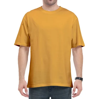 Golden Yellow Plain Oversized T-shirt Unisex_zinotch_SGEGS