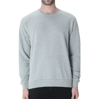 Grey Melange Mens Plain Sweatshirt_zinotch_SGEGS