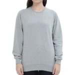 Grey Melange Women's Plain Sweatshirt | Regular Fit