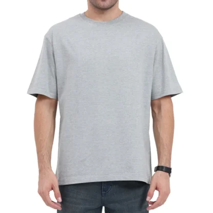 Grey melange Plain Oversized T-shirt Unisex_zinotch_SGEGS