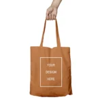 Khaki Customized Canvas Tote Bag for Women with Zip | Stylish Cotton Handbags for Girls | Tote Bags for College, Shopping, Travel & Any Occasion