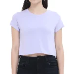 Lavender Women's Plain Crop Top