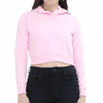 Light Baby Pink Women's Crop Hoodie | Crop Hooded Sweatshirt