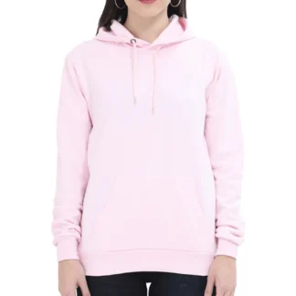 Light Baby Pink Womens Plain Hooded Sweatshirt_zinotch_SGEGS