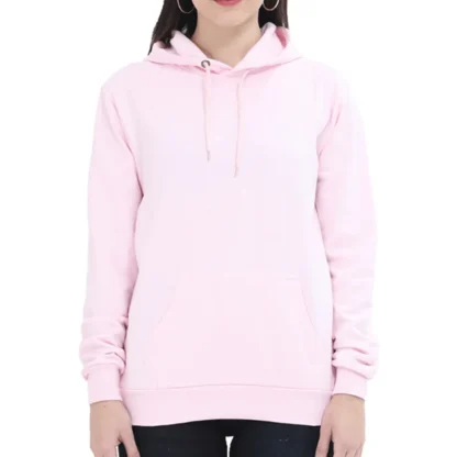 Light Baby Pink Womens Plain Hooded Sweatshirt_zinotch_SGEGS