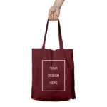 Maroon Customized Canvas Tote Bag for Women with Zip | Stylish Cotton Handbags for Girls | Tote Bags for College, Shopping, Travel & Any Occasion