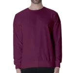 Maroon Men's Plain Sweatshirt | Regular Fit
