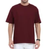 Maroon Plain Oversized T-shirt Unisex_zinotch_SGEGS