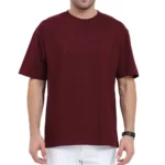 Maroon Oversized Plain T-Shirt | Unisex